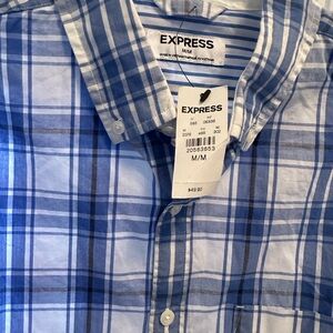 Express Men's Casual Blue Checkered Shirt